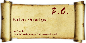 Paizs Orsolya névjegykártya