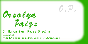 orsolya paizs business card